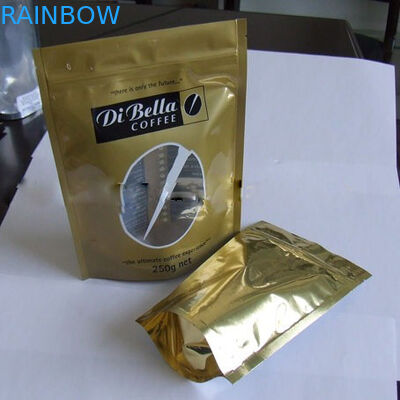 कॉफी / चाय Moistureproof पाउच थैला प्लास्टिक गोल्डन ओवल खिड़की के ऊपर खड़े हो जाओ