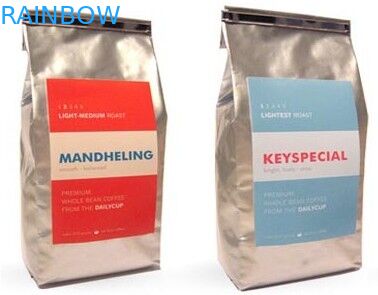 फ्लैट नीचे मैट समाप्त एल्यूमीनियम पन्नी पाउच, चांदी टिन टाई कॉफी पैकेजिंग बैग