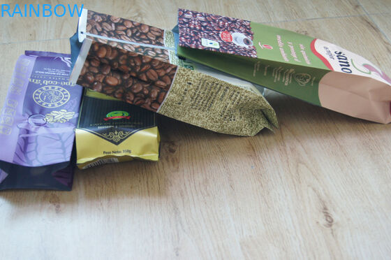 वाल्व के साथ गुस्सेट साइड टुकड़े टुकड़े में मैट फिनिश टी बैग पैकेजिंग रंगीन प्रिंटिंग