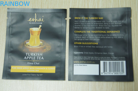 10g छोटी पैकेजिंग टी बैग / तत्काल मैट फिनिश चाय पाउच ब्लैक में