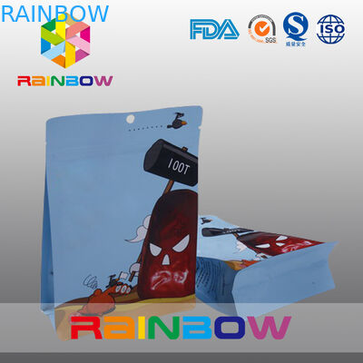 बच्चों के लिए कार्टून चित्रा के साथ फ्लैट बॉटम रेसेलेबल स्नैक बैग