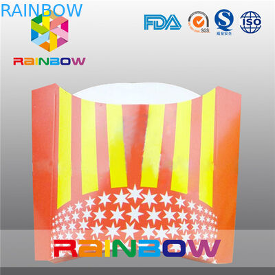 फ्रेंच फ्राइज़ पैकेजिंग बॉक्स के लिए डिस्पोजेबल फोल्डिंग पेपर पैकेजिंग बॉक्स