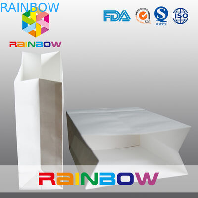 पुनर्नवीनीकरण स्क्वायर नीचे अनुकूलित पेपर बैग / मुद्रित पेपर शॉपिंग बैग