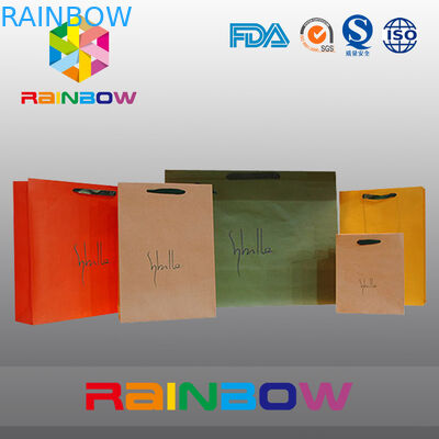 अद्वितीय डिजाइन सफेद / लाल कस्टम मुद्रित कागज बैग संभाल के साथ