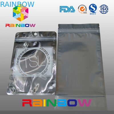 तीन साइड सील मोर्चा पारदर्शी वापस पन्नी विरोधी स्थैतिक बैग जिपर और आंसू पायदान के साथ