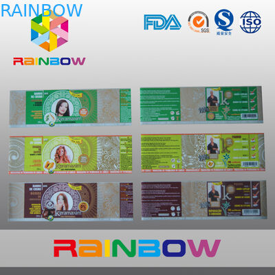 रोल में पेय की बोतलें पैकेजिंग के लिए पीवीसी हीट सिकोड़ आस्तीन लेबल