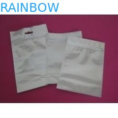 जिपर के साथ चांदी सफेद 3 साइड कस्टम मुद्रित एल्यूमीनियम पन्नी पाक कला थैला