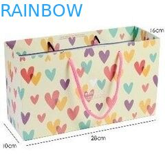 मुद्रण फ्लैट संभाल क्राफ्ट स्वनिर्धारित कागज बैग लवली लड़की शॉपिंग बैग दिल के साथ