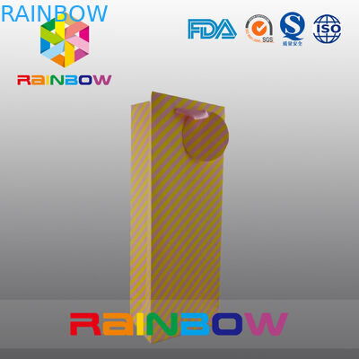 रेड वाइन की बोतलों की पैकेजिंग के लिए पीपी रस्सी के साथ बायोडिग्रेडेबल अनुकूलित पेपर बैग