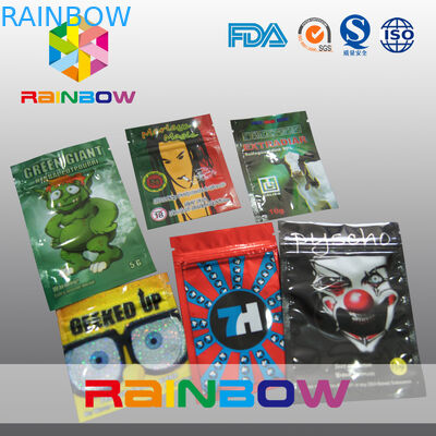 थ्री साइड सील हर्बल इन्सेन्स पैकेजिंग / स्पाइस पोटपौरी जिपर बैग