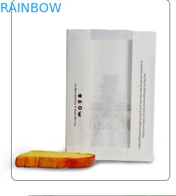 पेस्ट्री और पनीर टोस्ट पैकेजिंग के लिए व्हाइट कस्टमाइज़्ड पेपर बैग, दूर थैला