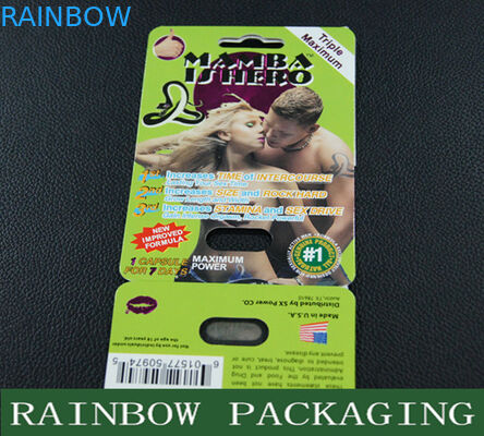 ब्लैक मम्बा सेक्स पिल्स पैकेजिंग ब्लिस्टर कार्ड पैकेजिंग पुरुषों की वृद्धि के लिए