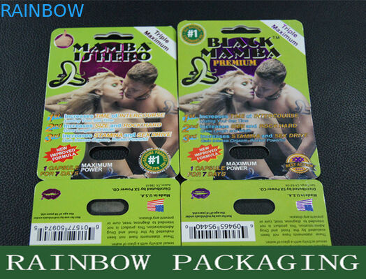 ब्लैक मम्बा सेक्स पिल्स पैकेजिंग ब्लिस्टर कार्ड पैकेजिंग पुरुषों की वृद्धि के लिए