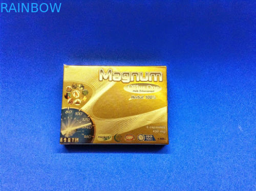 सेक्सुअल हर्बल स्टिमुलेंट पिल्स / कैप्सूल के लिए गोल्डन स्टैंपिंग पेपर बॉक्स पैकेजिंग