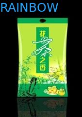 ग्लॉसी साइड गुस्सेट टी पैकेजिंग बैग्स एल्युमिनियम फॉयल, ग्रीन टिन टाई कॉफी पाउच