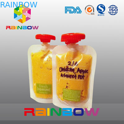 कस्टम डिजाइन खाद्य ग्रेड बच्चे खाने के लिए टोंटी के साथ पाउच खड़े हो जाओ