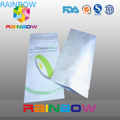 एल्यूमीनियम पन्नी कस्टम मुद्रित के साथ सफेद ब्लॉक नीचे खाद्य ग्रेड प्लास्टिक पाउच पैकेजिंग