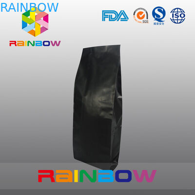 काले स्वनिर्धारित मुद्रित नीचे कली बैग, जिपर / वाल्व के साथ प्लास्टिक कॉफी पाउच