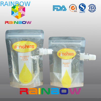 शीर्ष पर ज़िप के साथ ऊपर पुन: बेबी खाद्य टोंटी पाउच पैकेजिंग खड़े हो जाओ
