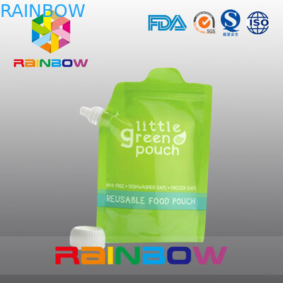 शीर्ष पर ज़िप के साथ ऊपर पुन: बेबी खाद्य टोंटी पाउच पैकेजिंग खड़े हो जाओ