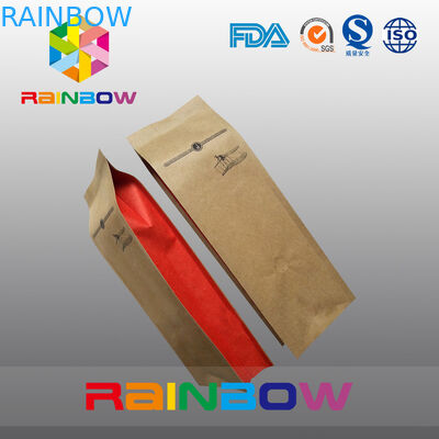 कस्टम कॉफी / चाय बैग पैकेजिंग रीसायकल क्राफ्ट पेपर फूड ग्रेड पेपर बैग
