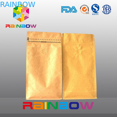 नीचे वाली गुसलेट वाल्व के साथ कॉफी पैकेजिंग के लिए ज़िपलॉक बैग खड़े हो जाते हैं