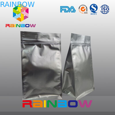 मैट ब्लैक 8 साइड सील कॉफी पैकेजिंग बॉटम गसेट बैग्स ziplock