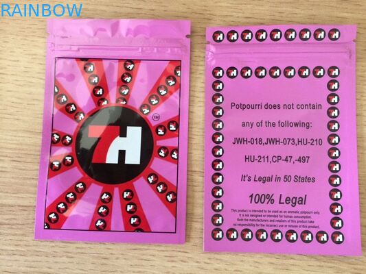 जिपर और आंसू पायदान के साथ एल्यूमीनियम पन्नी पॉटपौरी हर्बल धूप पैकेजिंग