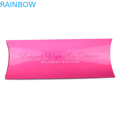 पिलो शेप में कस्टमाइज्ड साइज़ और लोगो के साथ पर्पल रेड हेयर एक्सटेंशन पेपर बॉक्स