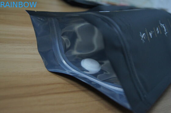 Degassing वाल्व के साथ एल्यूमीनियम पन्नी कॉफी बीन पैकेजिंग बैग सादे स्टैंड