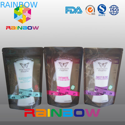 चीनी / कैंडी / मसाले की पैकेजिंग के लिए प्लास्टिक ज़िपलॉक नीचे के गेसट बैग