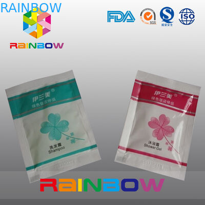 आंसू पायदान के साथ प्लास्टिक डिस्पोजेबल शैम्पू पैकेजिंग ग्रिप सील बैग