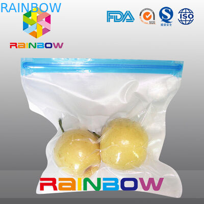 पाली वैक्यूम बनावट खाद्य भंडारण थैली / स्लाइडर जिपर खाद्य वैक्यूम सील बैग