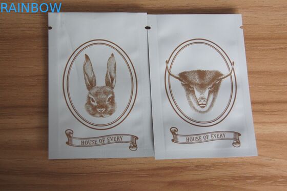 मैट व्हाइट मिनी जिपलॉक ग्रिप सील बैग स्पाइस / सीड / हर्बल इन्सेंस पैकेजिंग के लिए