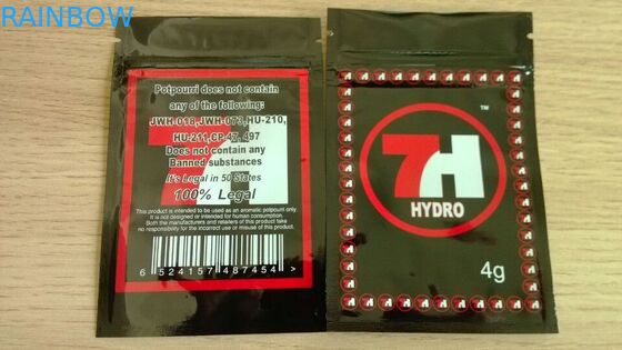 फेयर लीगल प्लास्टिक पाउच पैकेजिंग 7H कुश / हाइड्रो हर्बल धूप पैकेजिंग बैग के लिए