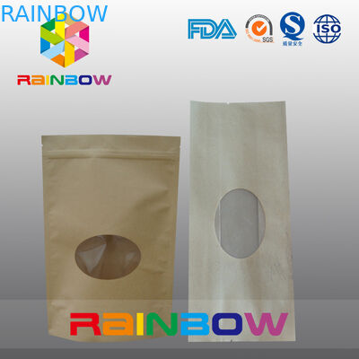 डॉयपैक्स क्राफ्ट ब्राउन पेपर टी बैग्स पैकेजिंग विथ फ्रंट ओवल विंडो