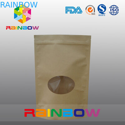 डॉयपैक्स क्राफ्ट ब्राउन पेपर टी बैग्स पैकेजिंग विथ फ्रंट ओवल विंडो