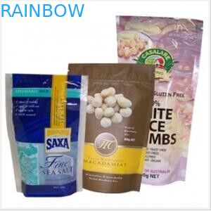 कुकीज / क्रैकर पैकेजिंग बैग के लिए रेसेबल जिपर प्लास्टिक पाउच पैकेजिंग बैग