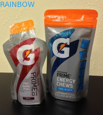 लोगो ने प्लास्टिक के पाउच को एनर्जी चेक्स पैकेजिंग पाउच / OEM टुकड़े टुकड़े में पाउच के लिए मुद्रित किया