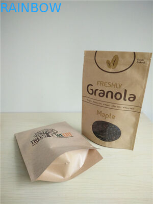 क्विनोआ सीड्स पैकेजिंग के लिए ओवल विंडो के साथ जिपर शीर्ष अनुकूलित पेपर बैग
