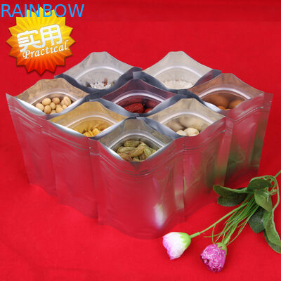 पन्नी टुकड़े टुकड़े में प्लास्टिक पाउच पैकेजिंग सम्मानित Mylar ज़िपलॉक बैग लाल Mylar जिपर बैग