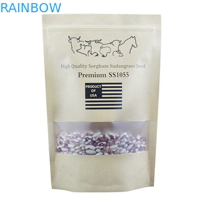 कस्टम मुद्रित क्राफ्ट पेपर बैग संयंत्र के बीज के लिए resealable मुद्रित खिड़की