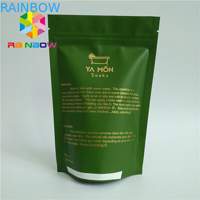 जिपर कस्टम डिजाइन के साथ एल्यूमीनियम पन्नी लाइन मैट मैट व्हाइट ग्रीन टी पैकेजिंग बैग