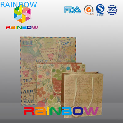 प्रोमोशनल प्रिंटेड गिफ्ट पेपर बैग / क्लॉथ्स के लिए कस्टम क्रिसमस पेपर शॉपिंग बैग