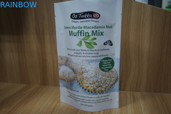 ज्वलंत मुद्रित एल्यूमीनियम पन्नी कुकीज़ पैकेजिंग पाउच शीर्ष हीट सील ऊपर खड़े हो जाओ