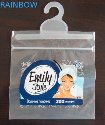 प्लास्टिक स्पष्ट पकड़ सील Colthes पैकेजिंग पाउच हैंगर / स्लाइडिंग जिपर के साथ