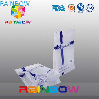 खाद्य पैकेजिंग के लिए स्लाइड ज़िपलॉक के साथ कस्टम आकार सफेद क्वाल सील सील नीचे कली थैली