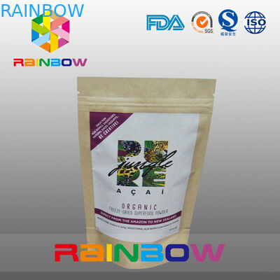 मुद्रित स्वनिर्धारित कागज बैग जिपर Doypack खाद्य पैकेजिंग बैग