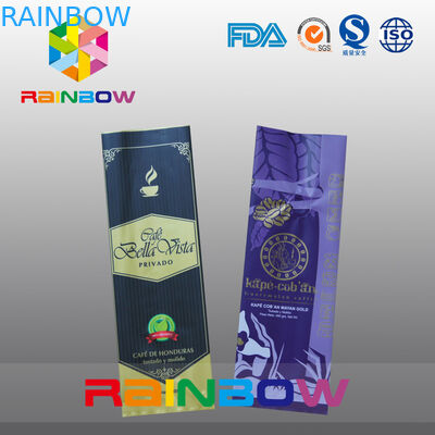 फुल प्रिंटिंग ब्लैक गस्सेट कॉफ़ी बैग / बैक - साइड सील पाउच विद वाल्व