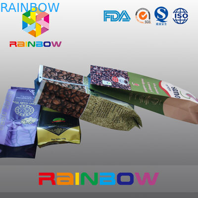 फुल प्रिंटिंग ब्लैक गस्सेट कॉफ़ी बैग / बैक - साइड सील पाउच विद वाल्व